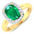 1.96ctw Green Emerald and Diamond 14K Yellow Gold Halo Ring