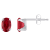 6x4mm Oval Lab Created Ruby Rhodium Over 10k White Gold Stud Earrings