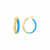 14K Yellow Gold Over Sterling Silver Enamel Hammered Hoop Earrings in Teal