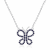 Sapphire Butterfly Sterling Silver Necklace