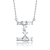 Initial I Mixed Cut CZ Pendant Necklace In Sterling Silver 18 Inch