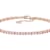 Pink CZ Tennis Bracelet In 18K Rose Gold Over Sterling Silver 7.00ctw