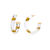 14K Yellow Gold Over Sterling Silver Small Gold Leaf Acrylic Hoop
Earrings in Clear