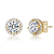 CZ Halo Stud Earrings In 14K Gold Over Brass