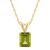 8x6mm Emerald Cut Peridot 14k Yellow Gold Pendant With Chain