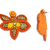 Orange Seed Beads With Clear Crystal Butterfly Earring