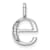 14K White Gold Diamond Lower Case Letter E Initial Pendant