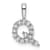 Rhodium Over 14K White Gold Lab Grown Diamond Letter Q Initial Pendant