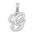 Rhodium Over 14k White Gold Polished Script Letter G Initial Pendant