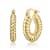 Ribbed Tubular Hoop Earrings In 14K Gold Over Brass