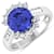 3.15ctw Violet Tanzanite and Diamond 14K White Gold Halo Ring