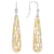 Golden Mother-Of-Pearl And CZ Dangle Earrings In Sterling Silver