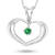 0.05ct Emerald Heart Pendant in 14k White Gold