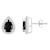 7x5mm Pear Shape Black Onyx And Created White Sapphire 10k White Gold
Halo Stud Earrings