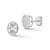 Rachel Zoe Bezel Set Oval CZ Stud Earrings in Rhodium Over Sterling Silver