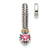 Rhodium Over Sterling Silver Antiqued with 14k Accent Pink Tourmaline
Chain Slide Pendant