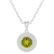 7mm Round Peridot And White Topaz Accent Rhodium Over Sterling Silver
Double Halo Pendant w/Chain