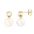 White Cultured Freshwater Pearl 14k Yellow Gold Earrings 8-8.5mm