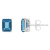 8x6mm Rectangular Octagonal London Blue Topaz Rhodium Over Sterling
Silver Stud Earrings