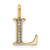 14K Yellow Gold Diamond Letter L Initial Pendant