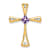10k Yellow Gold 0.29 cttw Amethyst and Accent Diamond Cross Pendant