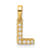 14K Yellow Gold Diamond Letter L Initial with Bail Pendant