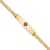 14k Yellow Gold Medical Soft Diamond Shape Red Enamel Flat Curb Link ID Bracelet