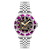 Duxot Atlantica Skeleton Diver Purple Dial White Bezel White Stainless
Steel Band Automatic Watch