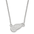 Rhodium Over Sterling Silver NHL LogoArt Detroit Red Wings Pendant Necklace