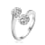 Clear Cubic Zirconia, Rhodium Over Sterling Silver Bypass Ring 2.5ctw