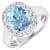 3.51ctw Blue Aquamarine and Diamond 14K White Gold Halo Ring