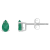 5x3mm Pear Shape Emerald 14k White Gold Stud Earrings