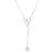 White Cubic Zirconia Rhodium Over Sterling Silver Bee Necklace 0.04ctw
