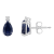 7x5mm Pear Shape Sapphire with Diamond Accents 14k White Gold Stud Earrings