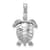 Rhodium Over 14k White Gold 3D Textured Moveable Sea Turtle Pendant