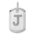 Rhodium Over 14k White Gold Diamond Initial J Dog Tag Charm