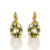 14K Yellow Gold Over Sterling Silver Prasiolite Round Drop Earrings