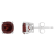 6mm Square Cushion Garnet Rhodium Over Sterling Silver Stud Earrings