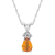7x5mm Pear Shape Citrine with Diamond Accents 14k White Gold Pendant
With Chain