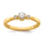 14K Yellow Gold Petite Beaded Edge Round Diamond Ring 0.24ctw