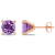 Amethyst and Diamond 10K Pink Gold Earrings 3.02ctw