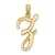 14k Yellow Gold Script Letter Z Initial Pendant