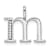14K White Gold Diamond Lower Case Letter M Initial Pendant