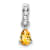 Rhodium Over 10k White Gold 0.5 cttw Pear Citrine and Accent Diamond Pendant