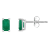 5x3mm Emerald Cut Emerald 14k White Gold Stud Earrings