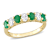 Emerald and Diamond 14K Yellow Gold Semi Eternity Ring 1.14ctw