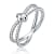 Infinity CZ Pave Band Ring In Rhodium Over Brass