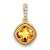 10k Yellow Gold Beaded 0.73 cttw Cushion Citrine and 0.21 cttw diamond Pendant