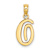 14k Yellow Gold Script Letter O Initial Pendant