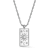 Rachel Zoe CZ Celestial Tag Pendant Necklace in Rhodium Over Brass